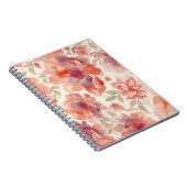 Aquarell Pastell Blumen Hellorange Notizblock (Rechte Seite)