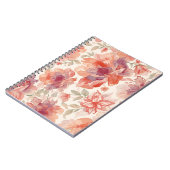 Aquarell Pastell Blumen Hellorange Notizblock (Linke Seite)