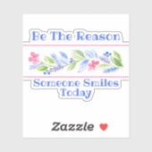 Aquarell-Pastell-Blumen LÄCHLE AUS DIESEN GRÜNDEN Aufkleber (Blatt)