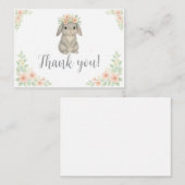 Aquarell, Pastell Bunny Danke Karte (Vorne/Hinten)