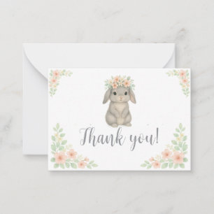 Aquarell, Pastell Bunny Danke Karte