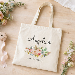 Aquarell Pastell Floral Bridesmaid Tragetasche