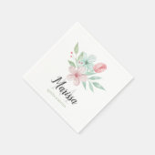 Aquarell Pastell Floral Quinceanera Geburtstag Serviette (Ecke)