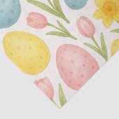 Aquarell-Pastell-Oster-Eier-Tulpen-Muster  Seidenpapier (Ausschnitt)