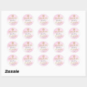 Aquarell Pastell Pink Gold Bat Mitzvah Vielen Dank Runder Aufkleber (Blatt)