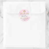 Aquarell Pastell Pink Gold Bat Mitzvah Vielen Dank Runder Aufkleber (Tasche)