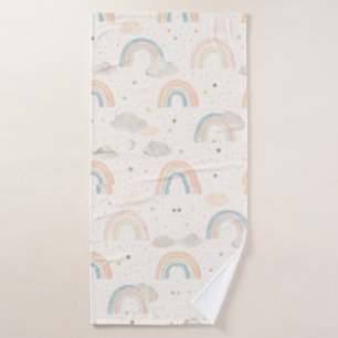 Aquarell Pastell Regenbogen Baby Kapuzen Handtuch Badehandtuch