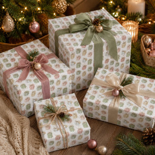 Aquarell-Pastell-Weihnachten Geschenkpapier