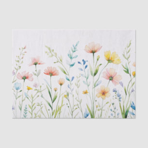 Aquarell Pastellfarbe Wildblumen Natur Seidenpapier