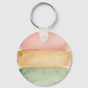 Aquarell Pastellfarben-Block-Schichten Schlüsselanhänger
