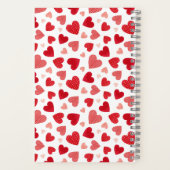 Aquarell-Patchwork-Rot-Herzen-Muster Notizblock (Rückseite)