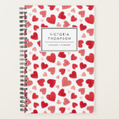 Aquarell-Patchwork-Rot-Herzen-Muster Planer (Vorderseite)