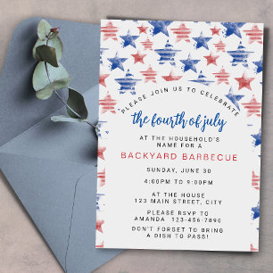Aquarell Patriotische Viert-Juli-Party Einladung