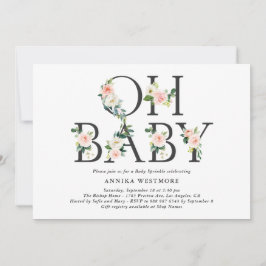 Aquarell Peach Blume Oh Baby! Baby Sprinkle Einladung