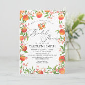 Aquarell Peach Bridal Dusche Einladung (Stehend Vorderseite)