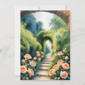 Aquarell Peach Rose Garten 90. Geburtstag Einladung (Rückseite)