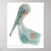 Aquarell Pelikan Poster (Vorne)
