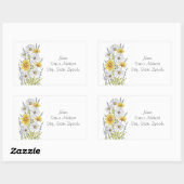 Aquarell Pen & Tinte Daisy Bouquet-Etiketten Rechteckiger Aufkleber (Blatt)
