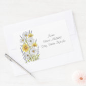 Aquarell Pen & Tinte Daisy Bouquet-Etiketten Rechteckiger Aufkleber (Umschlag)