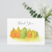 Aquarell, Pen & Tinte Herbstbäume Dankeskarte (Stehend Vorderseite)