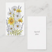 Aquarell, Pen und Tinte Daisy Floral Bouquet Mitteilungskarte (Vorne/Hinten)