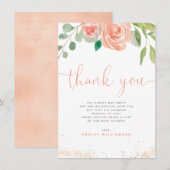 Aquarell Peonies Eucalyptus Greenerie Vielen Dank Dankeskarte (Vorne/Hinten)