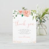 Aquarell Peonies Eucalyptus Greenerie Vielen Dank Dankeskarte (Stehend Vorderseite)