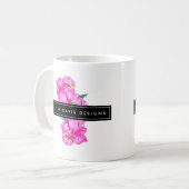 Aquarell Peonunch Blumendesigner Kaffeetasse (Vorderseite Links)