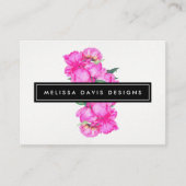 Aquarell Peonunch Blumendesigner Visitenkarte (Vorderseite)