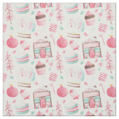 Aquarell Peppermint Pink Weihnachtsstoff Stoff (Muster)