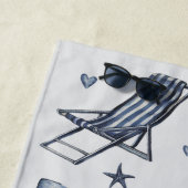 Aquarell Personalisiert Name Sommerreise Thema Strandtuch (Beispiel)