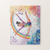 Aquarell Personalisierte Niedliche Gymnastik Girl  Puzzle (Vertikal)