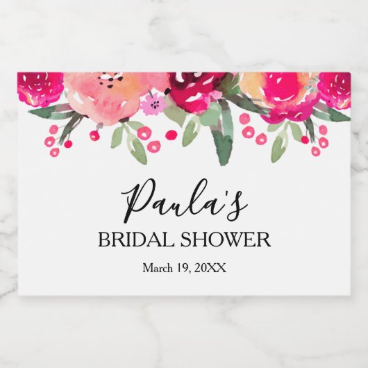 Aquarell Personalisiertes Brautparty Mini Schaumweinetikett (Einzelnes Label)