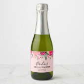 Aquarell Personalisiertes Brautparty Mini Schaumweinetikett (Vorderseite)