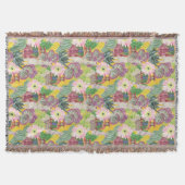 Aquarell-peruanisches Frauen-u. Lama-Muster Decke (Vorderseite)