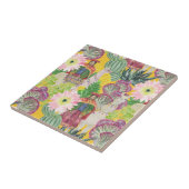 Aquarell-peruanisches Frauen-u. Lama-Muster Fliese (Seite)