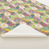 Aquarell-peruanisches Frauen-u. Lama-Muster Sherpadecke (3/4)