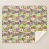 Aquarell-peruanisches Frauen-u. Lama-Muster Sherpadecke (Vorderseite (Horizontal))