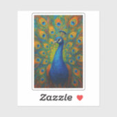 Aquarell-Pfau Aufkleber (Blatt)