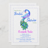 Aquarell-Pfau-Einladung Einladung (Vorne/Hinten)