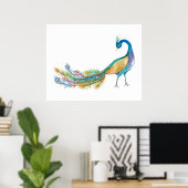 Aquarell-Pfau II Poster (Heimbüro)
