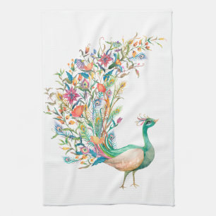 Aquarell-Pfau-Küchenhandtücher Geschirrtuch