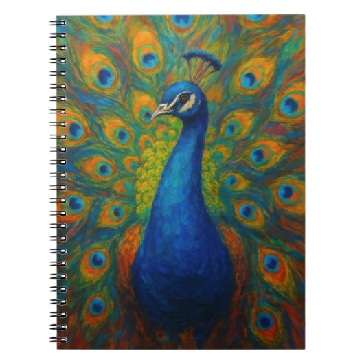 Aquarell-Pfau Notizblock (Vorderseite)