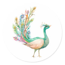 Aquarell-Pfau