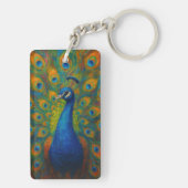 Aquarell-Pfau Schlüsselanhänger (Rückseite)