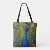 Aquarell-Pfau Tasche (Rückseite)