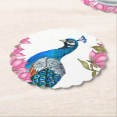 Aquarell-Pfau Untersetzer (angewinkelt)