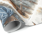 Aquarell Pferd Hufschmied beschlägt Geschenkpapier (Rolleneckpunkt)