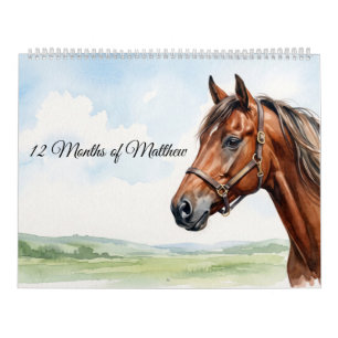 Aquarell-Pferde & Bibelverse Matthäus-Schrift Kalender