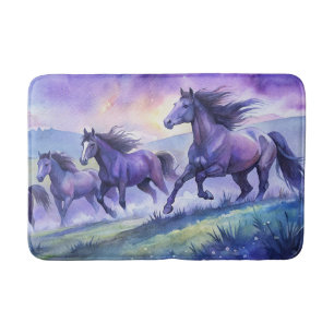 Aquarell-Pferde laufend Küchenhandtuch Badematte